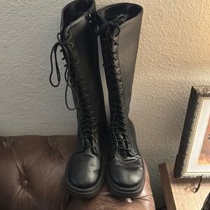 COPY - Black Lace-Up Knee-High Boots